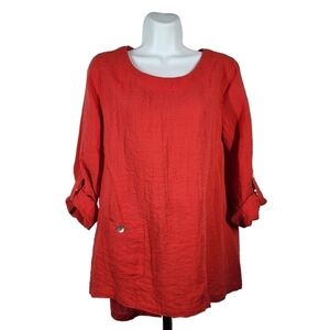 JOHN MARK LINEN BLEND TOP